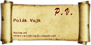 Polák Vajk névjegykártya